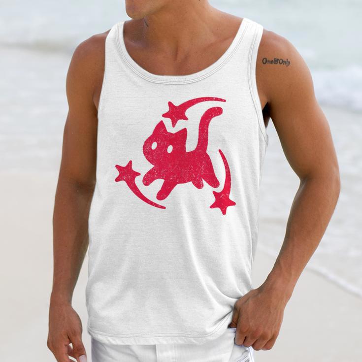 Yk2 Grunge Scary Cat With Shooting Stars 90s Nostalgia Unisex Tank Top