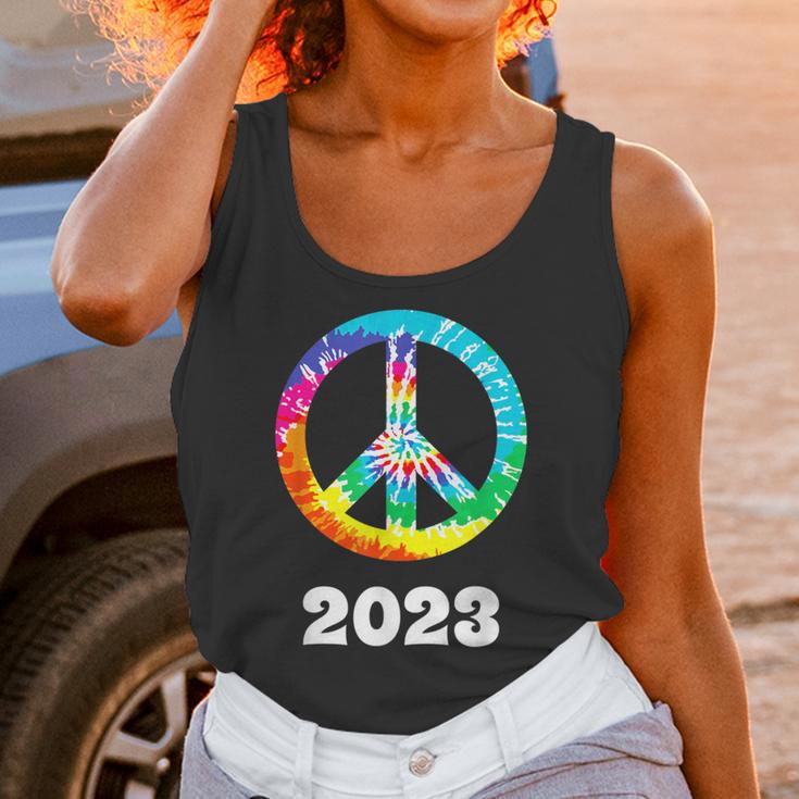 2023 Graduation Class Year Tie Dye Peace Sign Graduate Shirt Unisex Tank Top