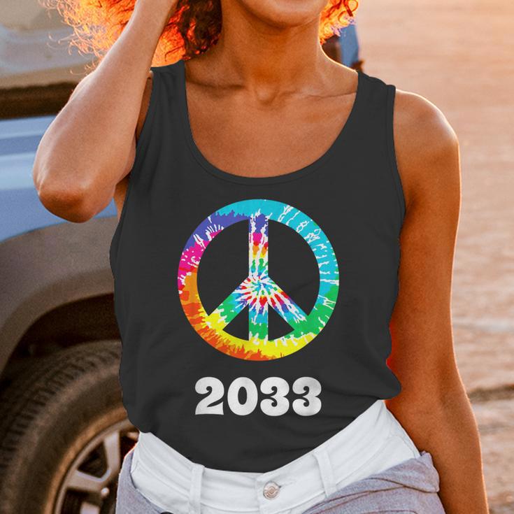 2033 Graduation Class Year Tie Dye Peace Sign Unisex Tank Top