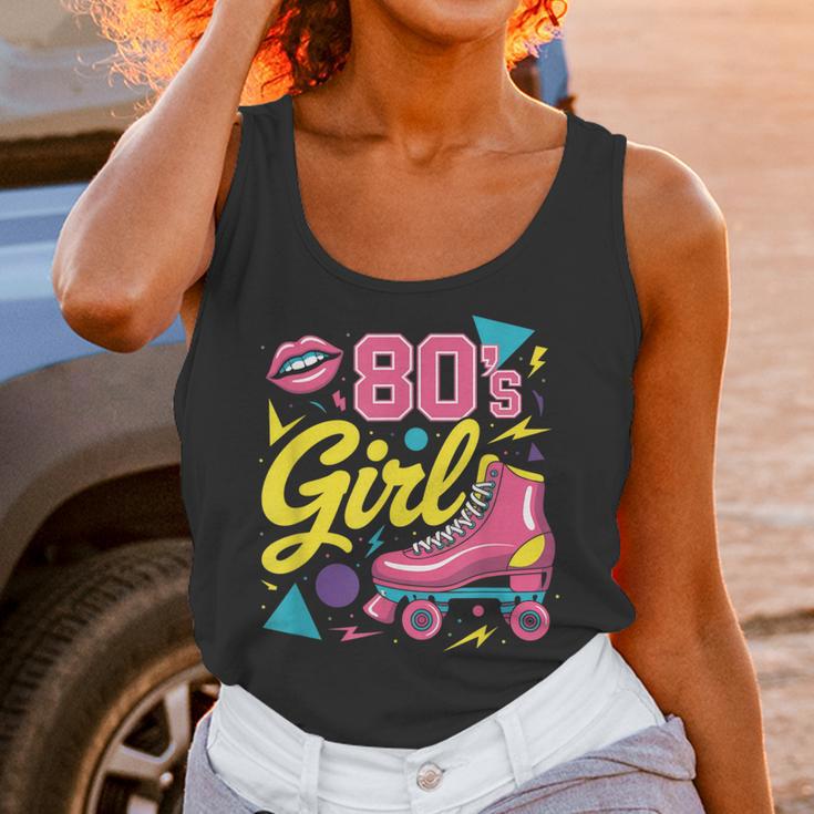 80's Girl Roller Skates Skating Eighties 1980s Nostalgia Unisex Tank Top