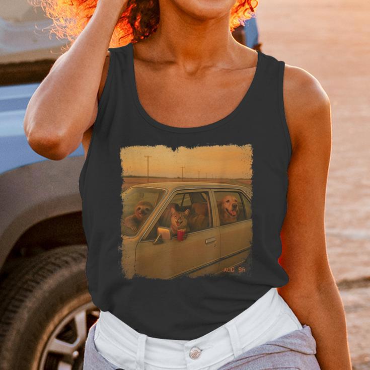 90s Roadtrip Animals Photo Cat Sloth Dog Retro Nostalgia Unisex Tank Top 90s Roadtrip Animals Photo Cat Sloth Dog Retro Nostalgia Unisex Tank Top
