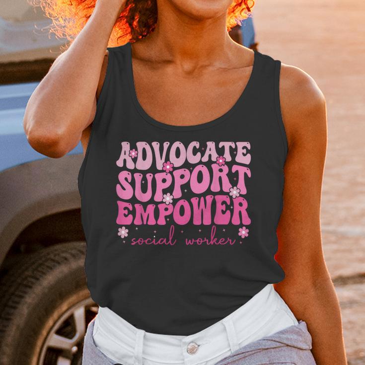 Advocate Support Empower Groovy Social Worker Graduation MSW Unisex Tank Top