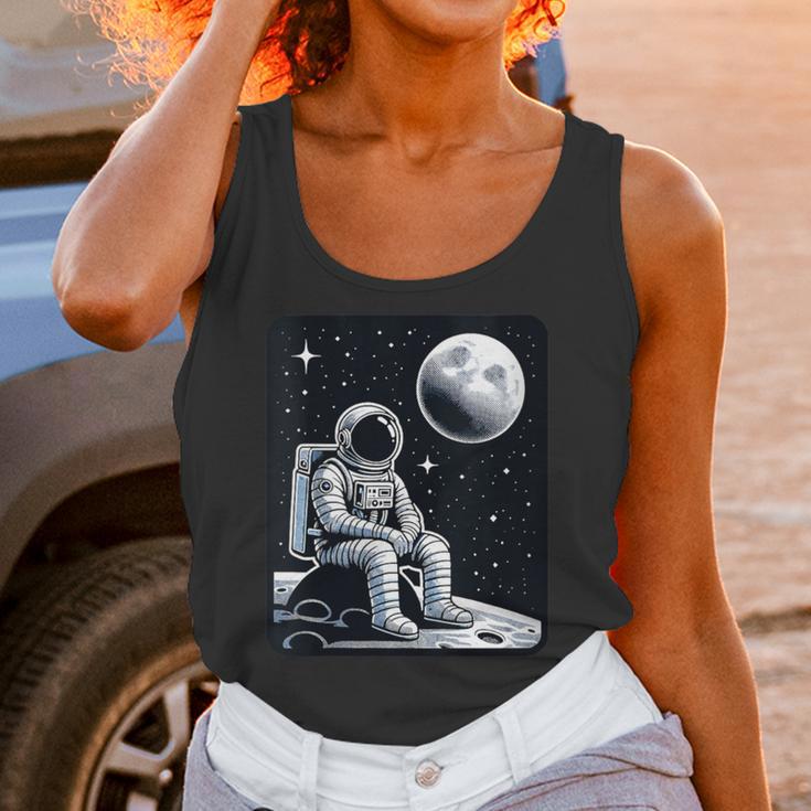 Aesthetic Spaceman Astronaut On The Moon Space Introvert Unisex Tank Top