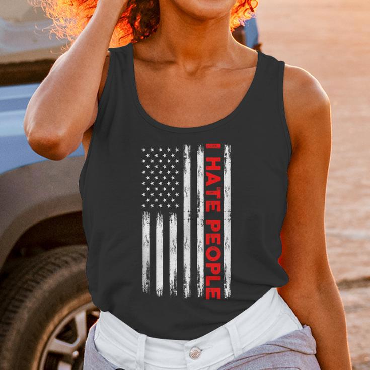 American Flag Loner Geeks Antisocial For Introvert Pride Unisex Tank Top