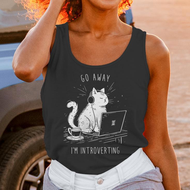 Antisocial Introvert Cat With Coffee On Computer Emo Goth Unisex Tank Top Antisocial Introvert Cat With Coffee On Computer Emo Goth Unisex Tank Top