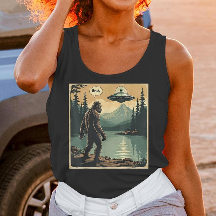 Bigfoot Sasquatch Alien Spaceship UFO Introvert Bruh Unisex Tank Top Bigfoot Sasquatch Alien Spaceship UFO Introvert Bruh Unisex Tank Top