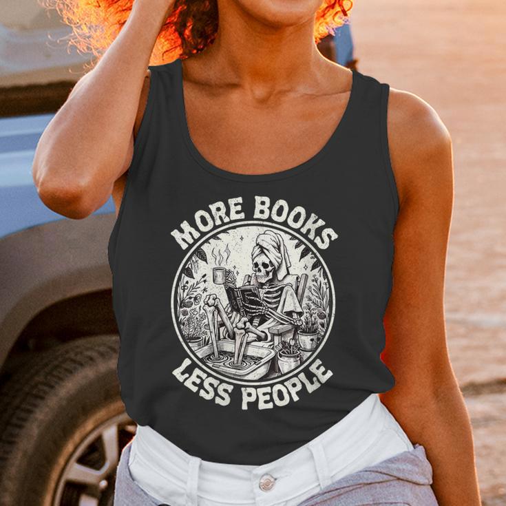 More Books Less People Introvert Skeleton Reading Unisex Tank Top More Books Less People Introvert Skeleton Reading Unisex Tank Top