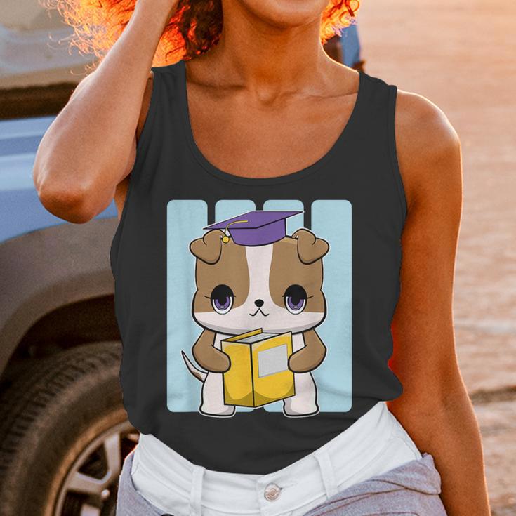 Bulldog Anime Pup Graduation Unisex Tank Top