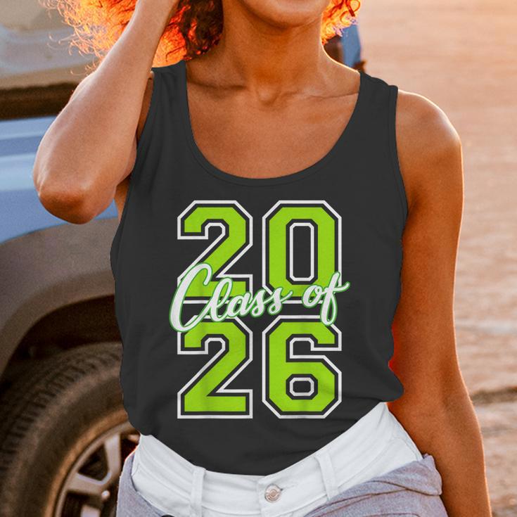 Class Of 2026 Graduation Varsity Lime Green Letters Unisex Tank Top