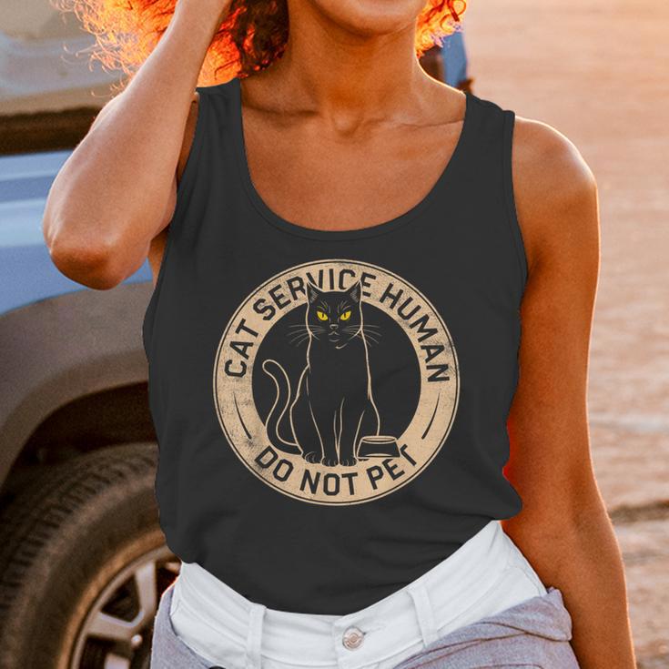 Cute Introvert Cat Service Human Do Not Pet Cat Joke Unisex Tank Top
