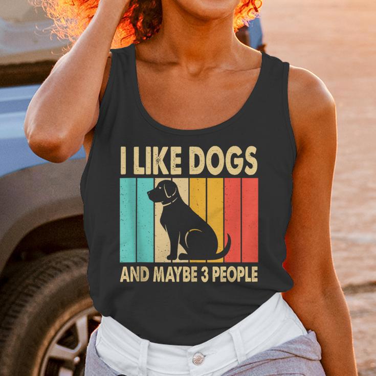 I Like Dogs And Maybe 3 People Introvert Unisex Tank Top