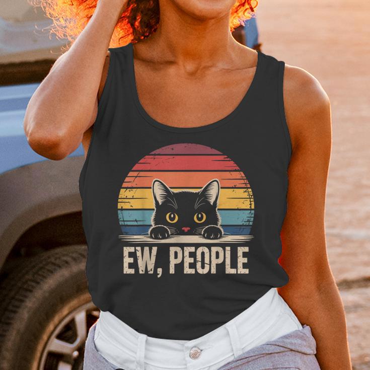 Ew People Retro Vintage Anti Social Cat Introvert Unisex Tank Top