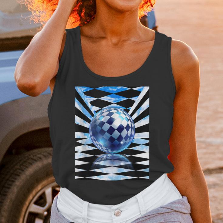 Frutiger Aero Aesthetic Tech Checkered Room Orb Sky Unisex Tank Top