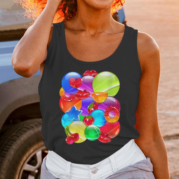 Frutiger Aero Aesthetic Tech Orb Pattern Heart Cherry Lips Unisex Tank Top