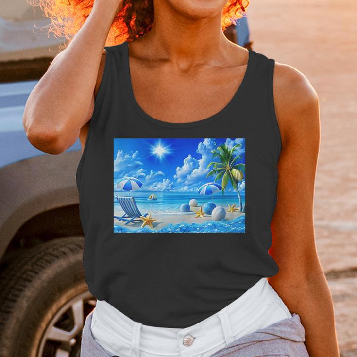 Frutiger Aero Beach Y2k Aesthetic Palm Tree Sand Ocean Unisex Tank Top Frutiger Aero Beach Y2k Aesthetic Palm Tree Sand Ocean Unisex Tank Top