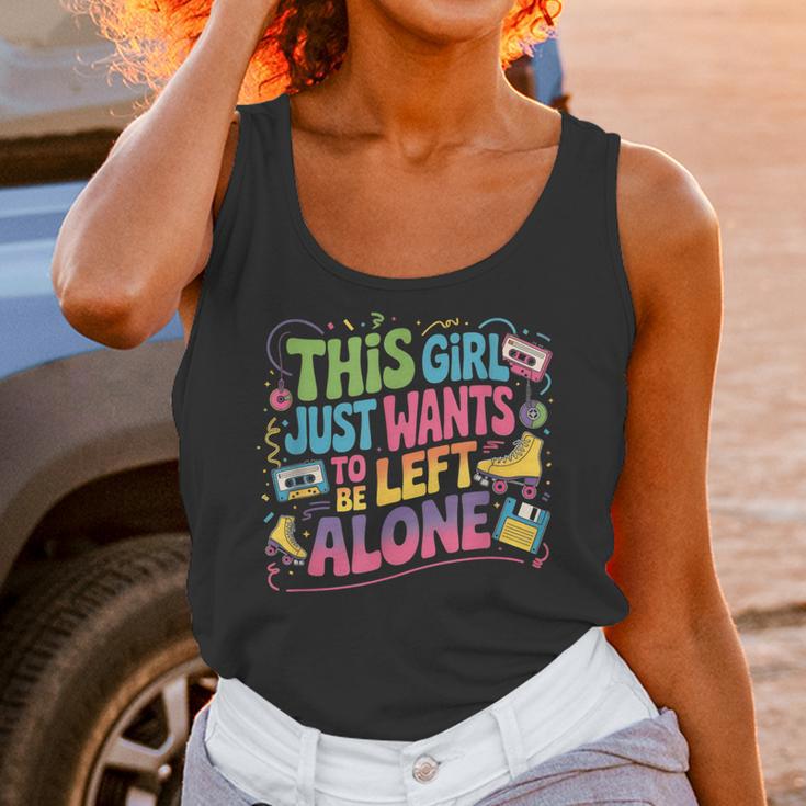 This Girl Just Wants To Be Left Alone Retro Nostalgia Unisex Tank Top