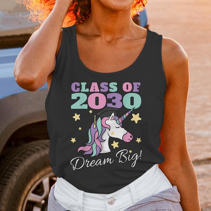 Girls Class Of 2030 Magical Unicorn Graduation Cap Unisex Tank Top