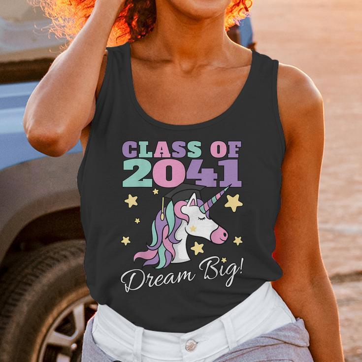 Girls Class Of 2041 Magical Unicorn Graduation Cap Unisex Tank Top