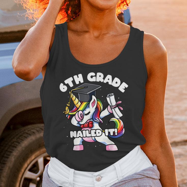 Girls Dabbing Unicorn 6th Sixth Grade Nailed It Graduation Unisex Tank Top