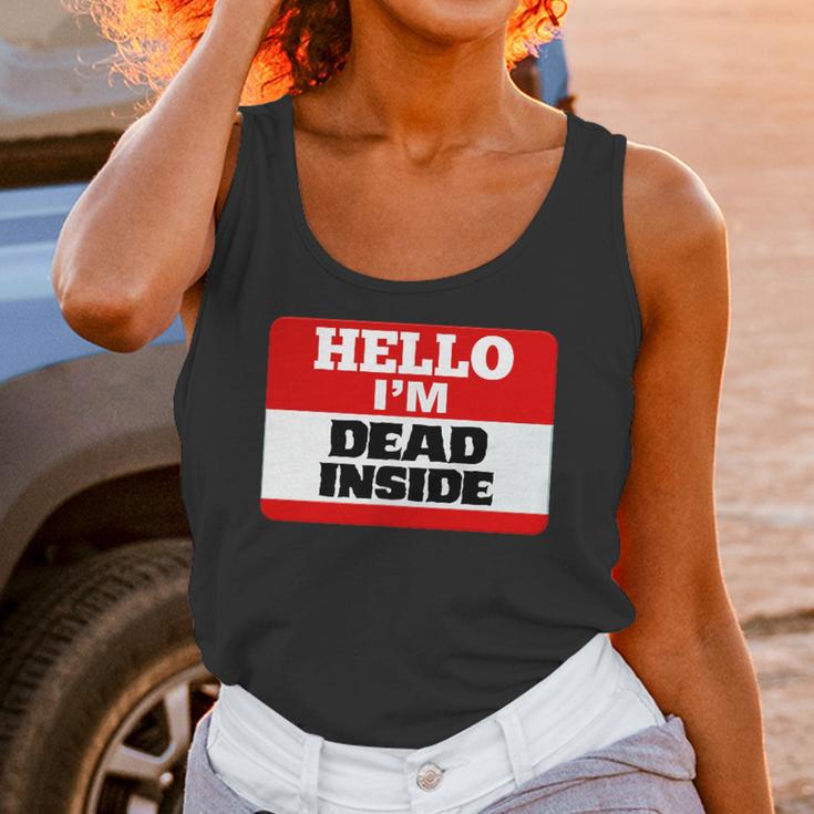 Hello I'm Dead Inside Name Tag Introvert Sarcastic Unisex Tank Top Hello I'm Dead Inside Name Tag Introvert Sarcastic Unisex Tank Top