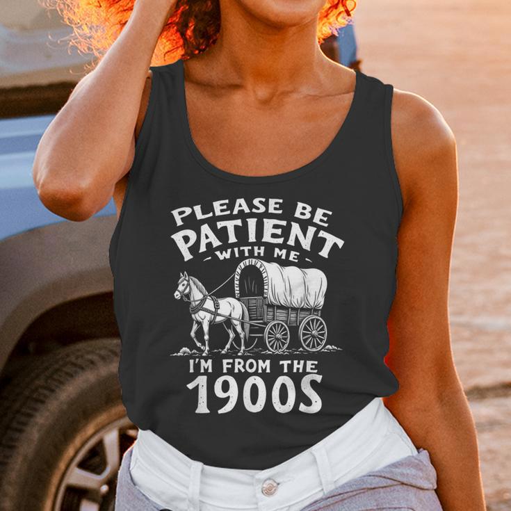 Humorous Wagon Plea Please Be Patient I'm From The 1900s Unisex Tank Top Humorous Wagon Plea Please Be Patient I'm From The 1900s Unisex Tank Top