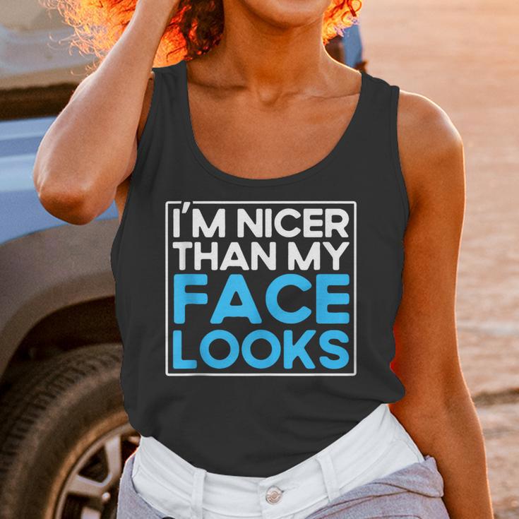 I'm Nicer Than My Face Looks Shy People Introverts Unisex Tank Top I'm Nicer Than My Face Looks Shy People Introverts Unisex Tank Top