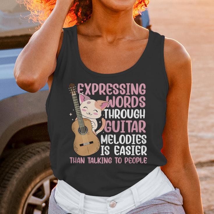 Introvert Guitarist Expressing Words Through Guitar Melody Unisex Tank Top