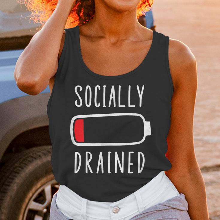 Introvert Socially Drained Battery Unisex Tank Top Introvert Socially Drained Battery Unisex Tank Top