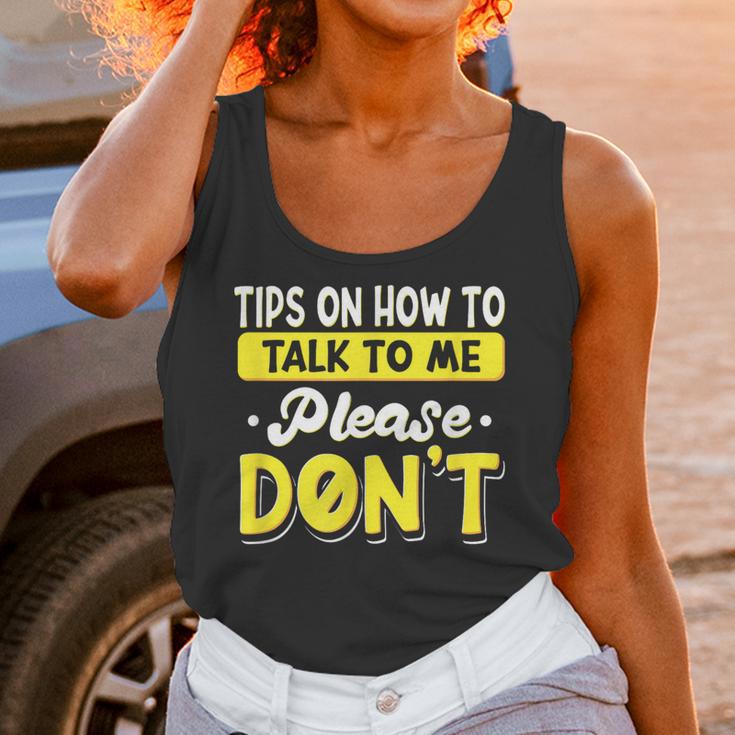 Introvert Tips On How To Talk To Me Please Don't Antisocial Unisex Tank Top Introvert Tips On How To Talk To Me Please Don't Antisocial Unisex Tank Top