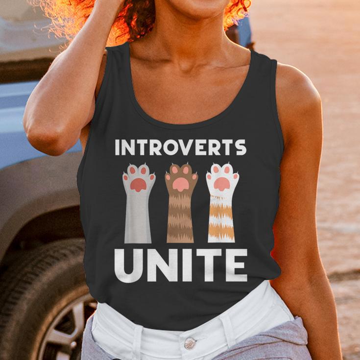 Introvert Unite Kitty Paws Raise Introverted Gathering Unisex Tank Top Introvert Unite Kitty Paws Raise Introverted Gathering Unisex Tank Top