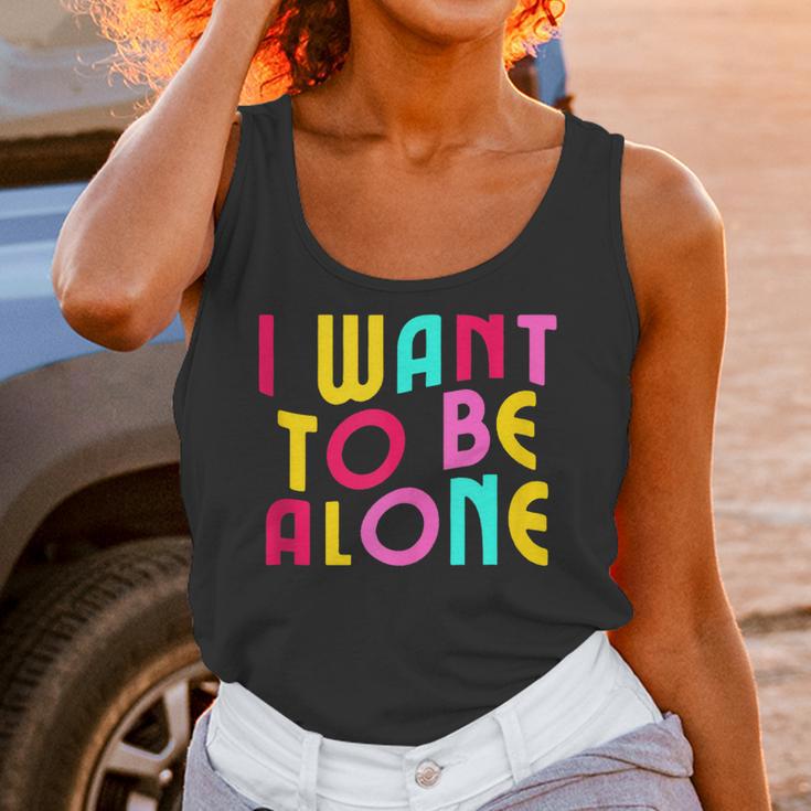 Introvert I Want To Be Alone Retro Wavy Unisex Tank Top