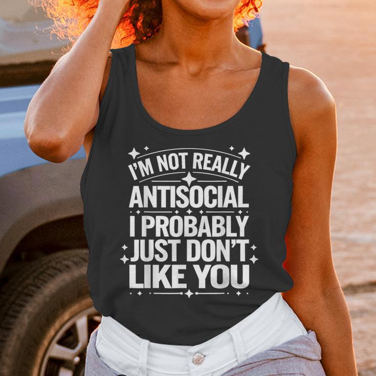 Introverted I'm Not Really Antisocial I Probably Unisex Tank Top Introverted I'm Not Really Antisocial I Probably Unisex Tank Top