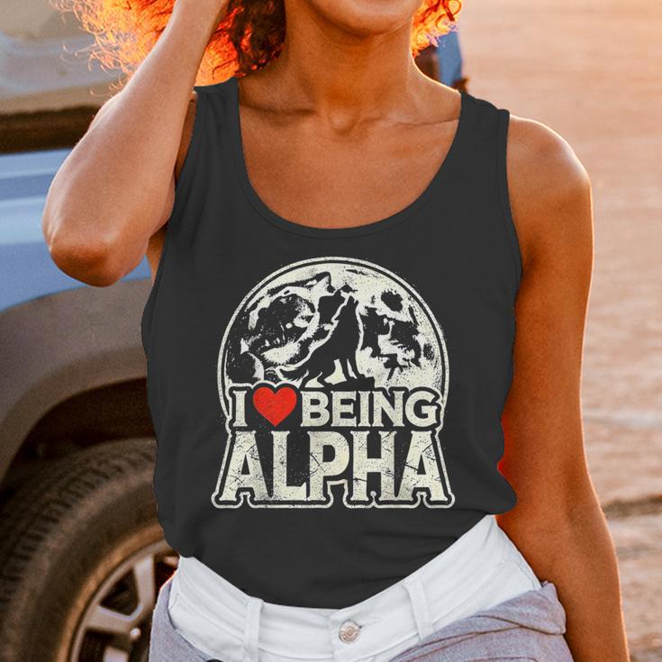 I Love Being Alpha Moonlit Wolf Meme Alpha Introvert Unisex Tank Top
