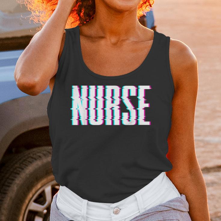 Nurse Glitch Aesthetic Graduation Nurse Glitch Graphic Art Unisex Tank Top