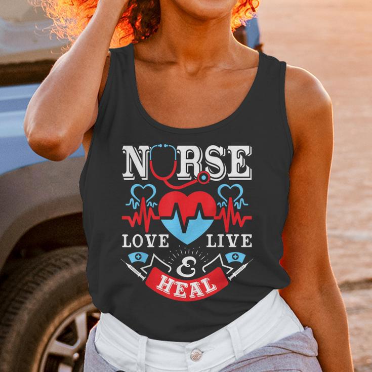 Nurse Live Love Heal Graduation Appreciation Valentines Day Unisex Tank Top