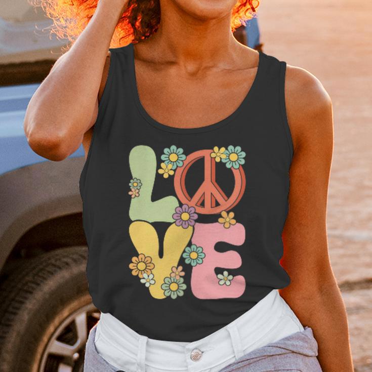 Peace Sign Love Groovy Vibes Costume Nostalgia 1980s Fashion Unisex Tank Top