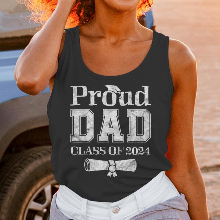 Proud Dad Of 2024 Graduate Father Senior 24 Graduation Unisex Tank Top