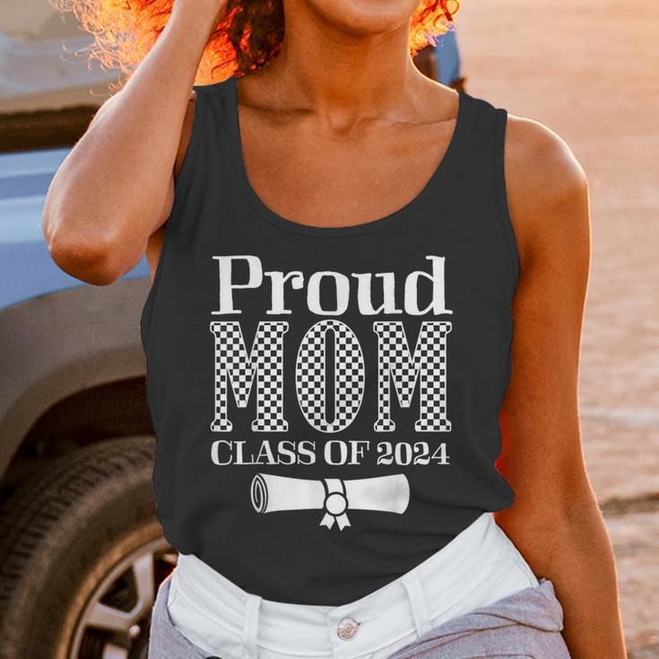 Proud Mom Of a 2024 Graduate Mama Checkered Graduation Unisex Tank Top