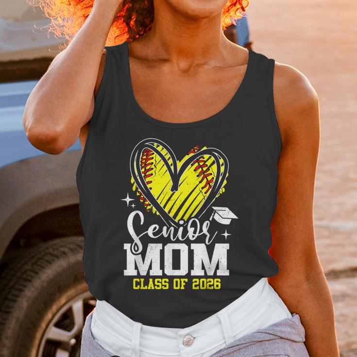 Proud Senior Mom Class Of 2026 Softball Graduation Heart Unisex Tank Top