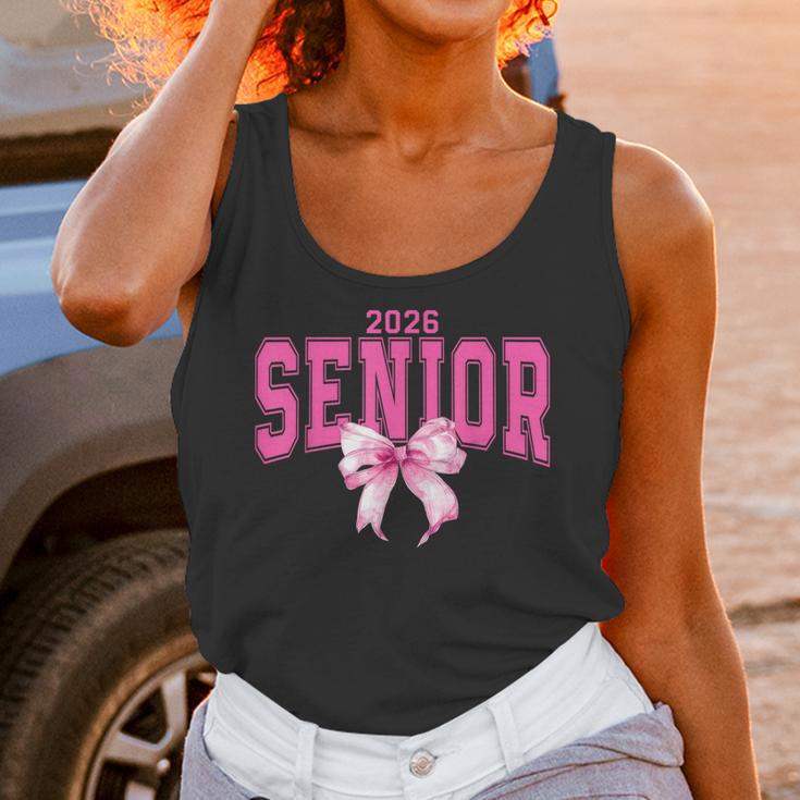 Retro Senior 2026 Class Of 2026 Coquette Pink Bow Graduation Unisex Tank Top