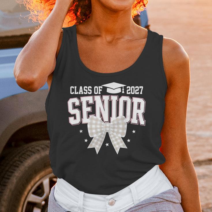 Retro Senior 2027 Girl Coquette Bow Class Of 2027 Graduation Unisex Tank Top