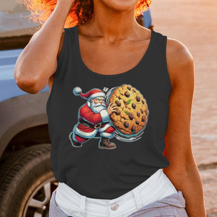 Santa Holding Cookie Xmas Baker Introvert Christmas Unisex Tank Top Santa Holding Cookie Xmas Baker Introvert Christmas Unisex Tank Top