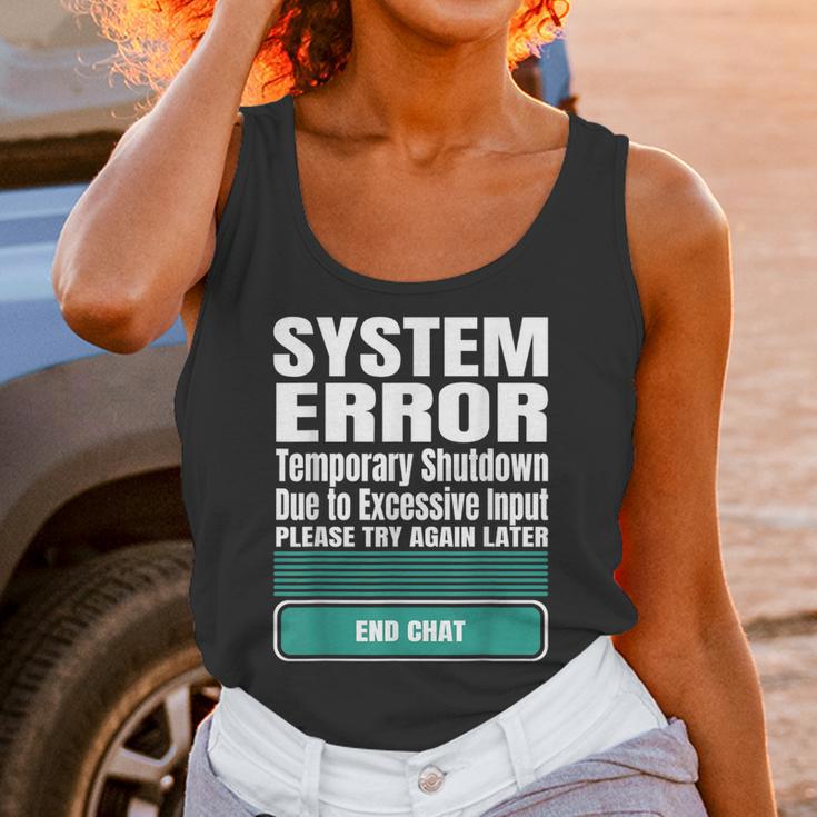 Sarcastic Apparel For Antisocial Introverts System Error Unisex Tank Top Sarcastic Apparel For Antisocial Introverts System Error Unisex Tank Top