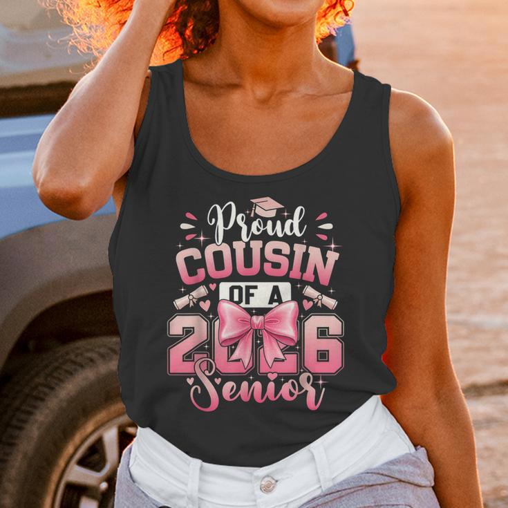 Senior 2026 Class Of 26 Coquette Pink Bow Graduation Cousin Unisex Tank Top