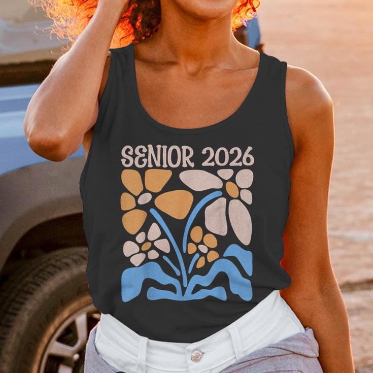 Senior 2026 Retro Groovy Flowers Graduation Unisex Tank Top