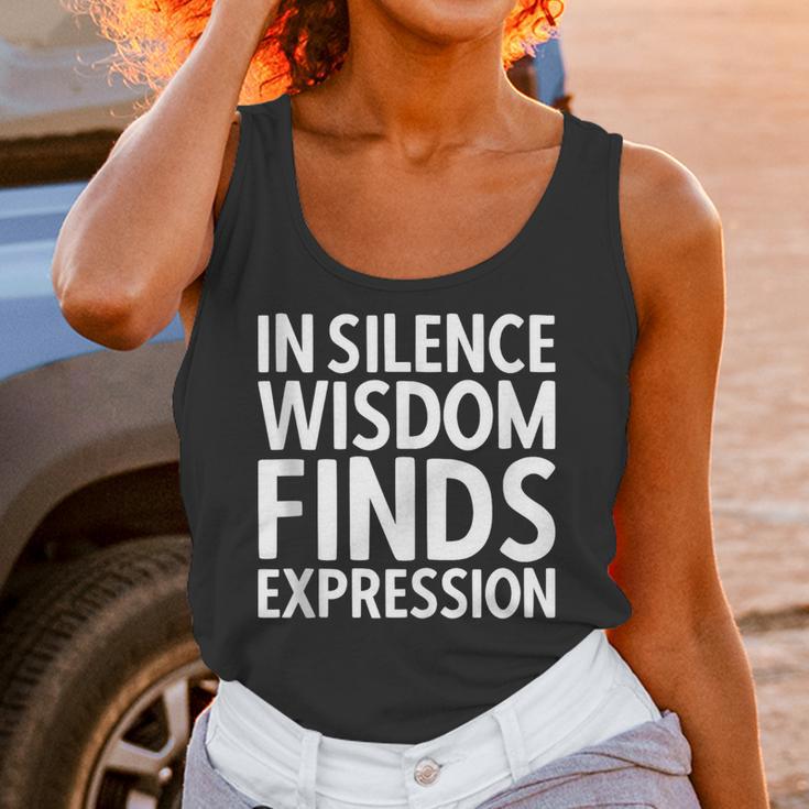 In Silence Wisdom Finds Expression Introvert Quote Unisex Tank Top