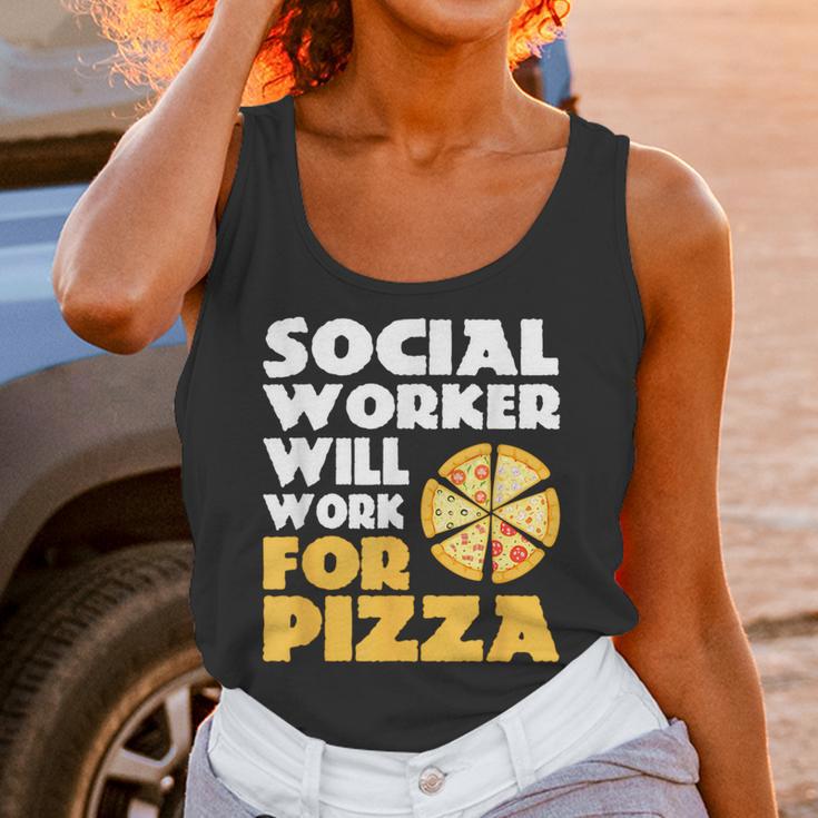 Social Worker Will Work For Pizza Graduation Unisex Tank Top