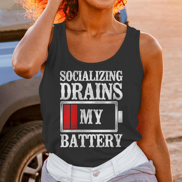 Socializing Drains My Battery Introvert Unisex Tank Top Socializing Drains My Battery Introvert Unisex Tank Top