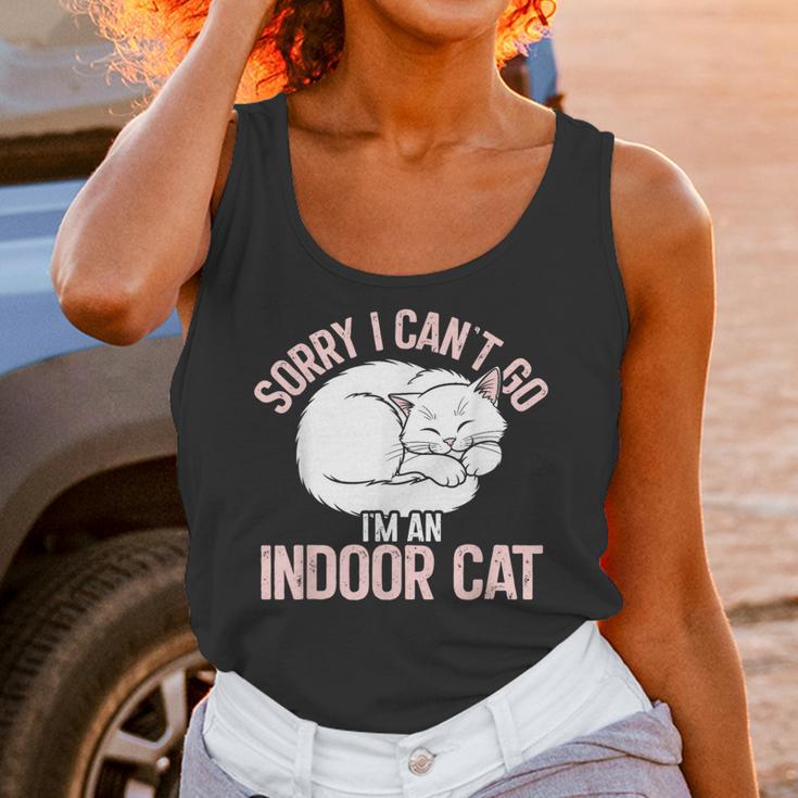 Sorry I Can't Go I'm An Indoor Cat Lazy Humor Introvert Cat Unisex Tank Top
