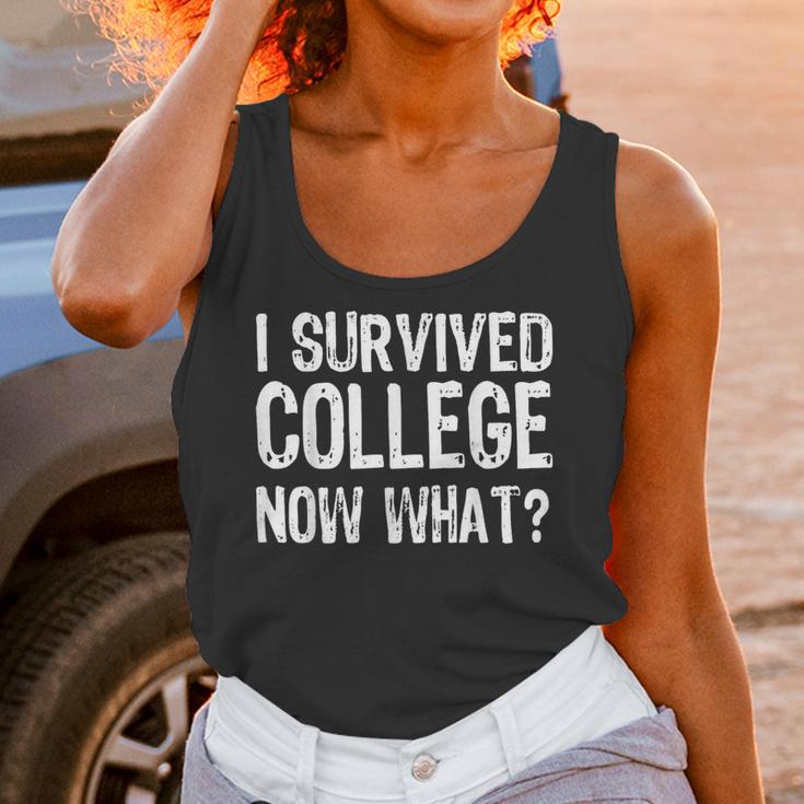 I Survived College Now What Graduate Graduation Humor Unisex Tank Top